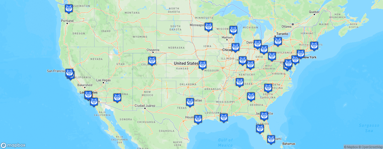 Static Map of National Football League - Saison 2016