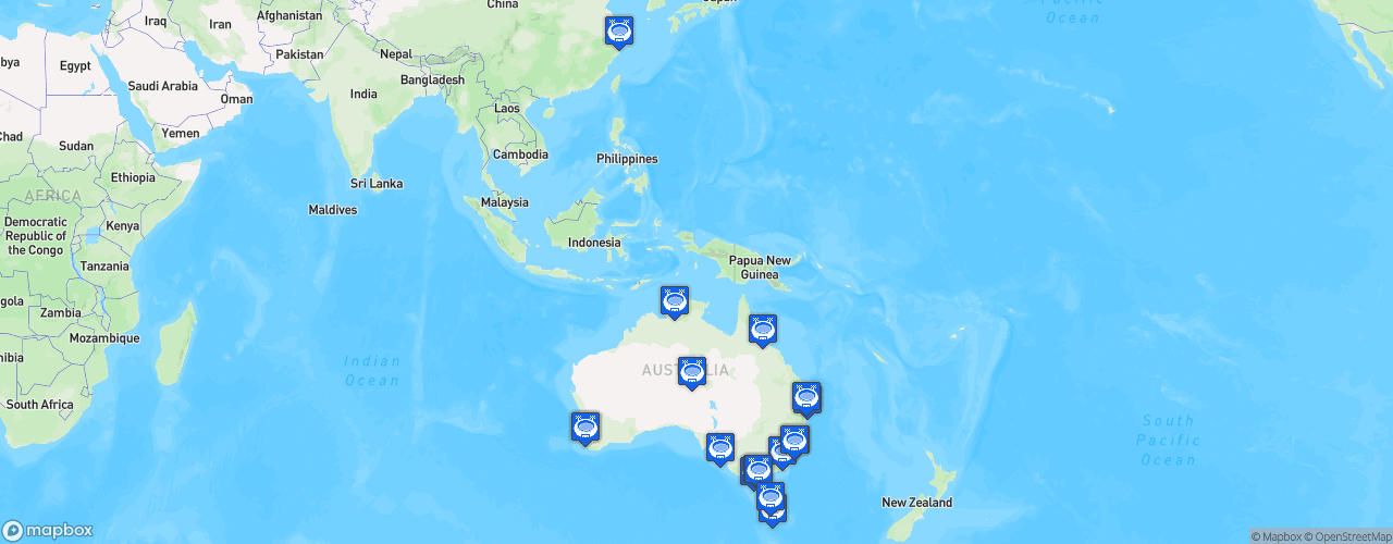 Static Map of Australian Football League - Saison 2018