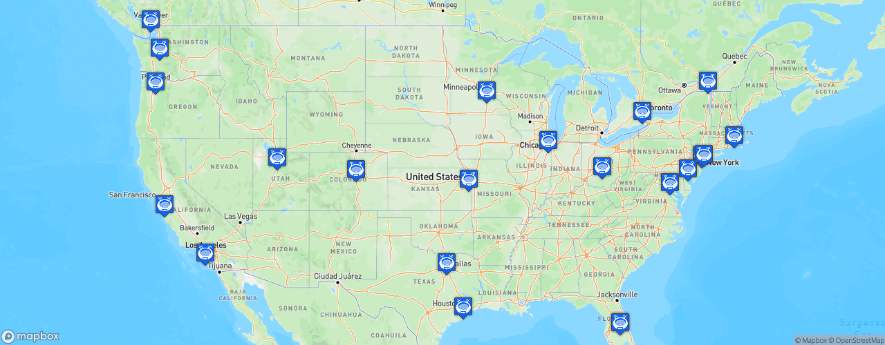 Static Map of Major League Soccer - Saison 2017