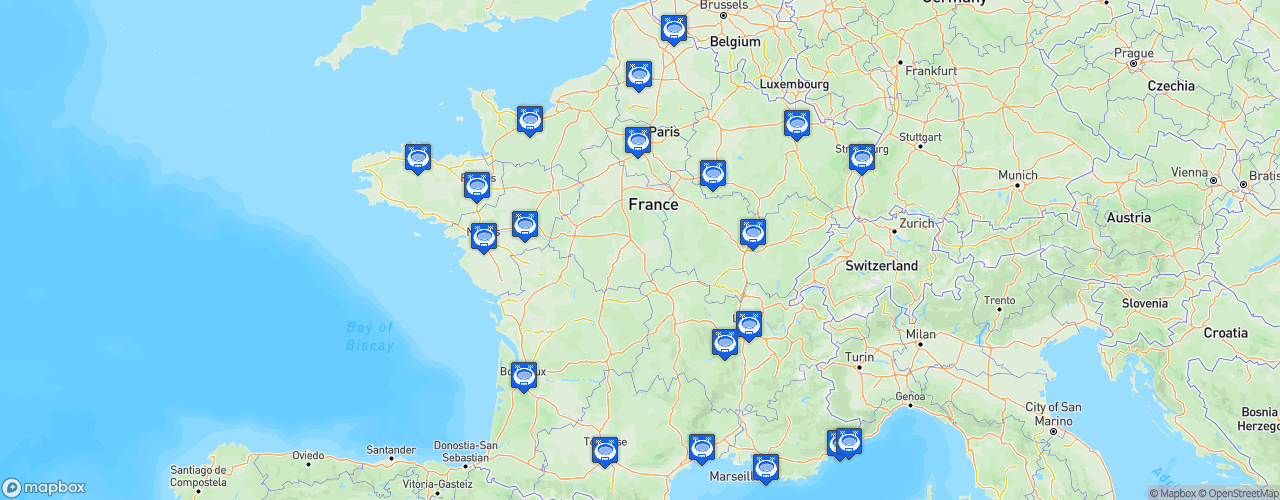 Static Map of Ligue 1 - Saison 2017-2018 - Conforama