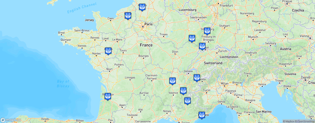 Static Map of Ligue Magnus - Saison 2017-2018 - Saxoprint Ligue Magnus