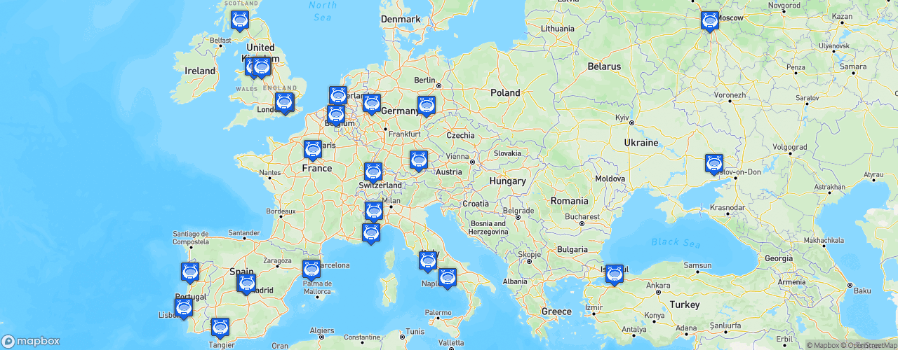Static Map of UEFA Champions League - Phase de groupe 2017-2018
