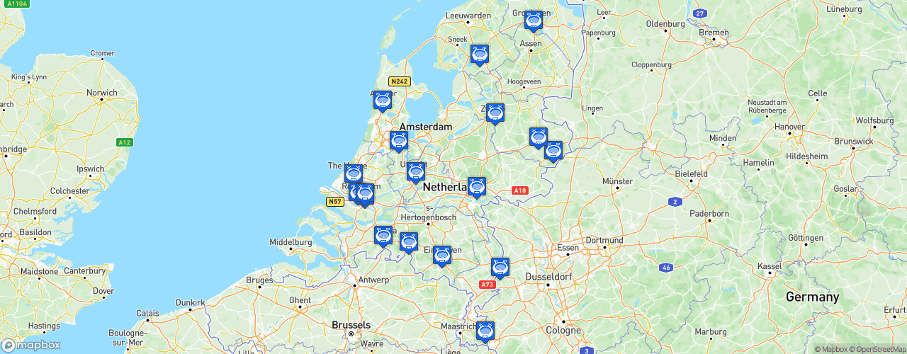 Static Map of Eredivisie - Saison 2017-2018