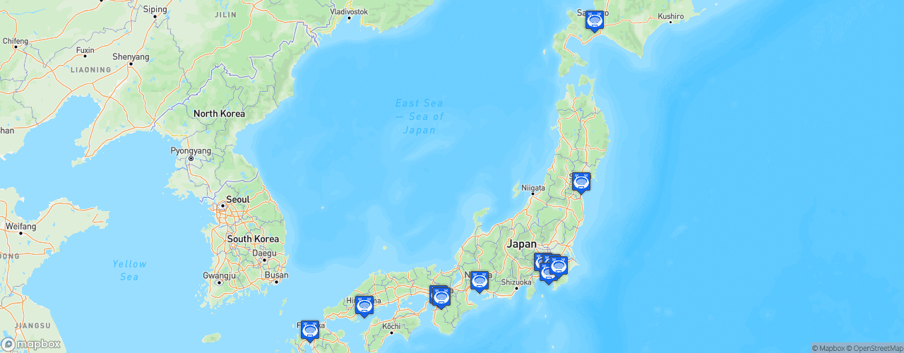 Static Map of Nippon Professional Baseball - Saison 2018