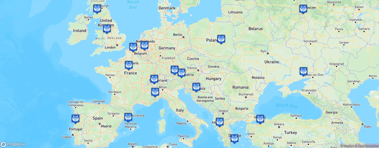 Static Map of Champions des compétitions nationales UEFA - Saison 2017-2018