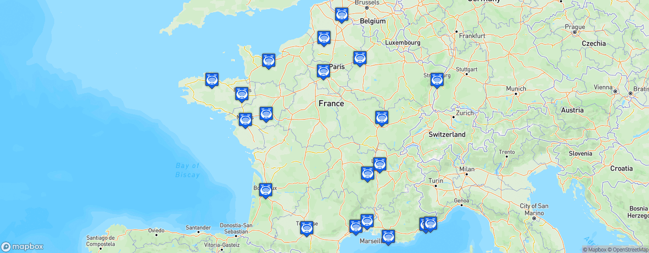 Static Map of Ligue 1 - Saison 2018-2019 - Conforama