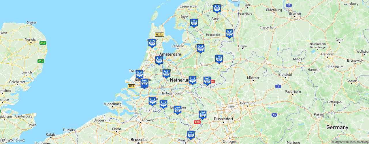 Static Map of Eredivisie - Saison 2018-2019