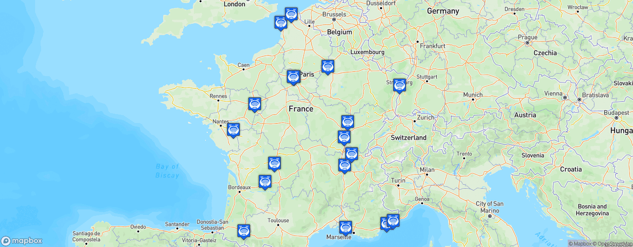 Static Map of Betclic Elite - Saison 2018-2019