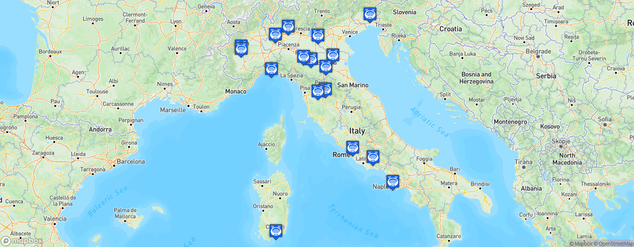 Static Map of Lega Serie A - Saison 2018-2019