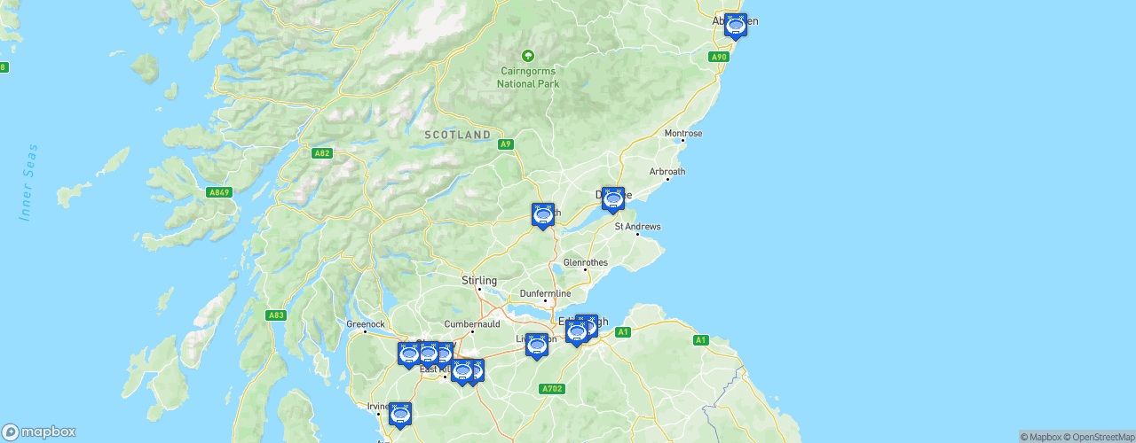 Static Map of Scottish Premiership - Saison 2018-2019