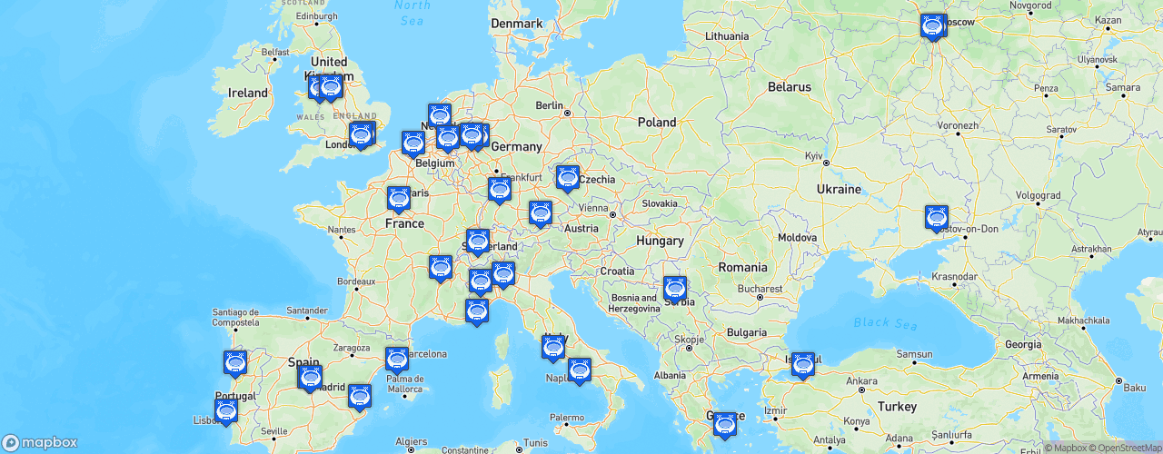 Static Map of UEFA Champions League - Phase de groupe 2018-2019