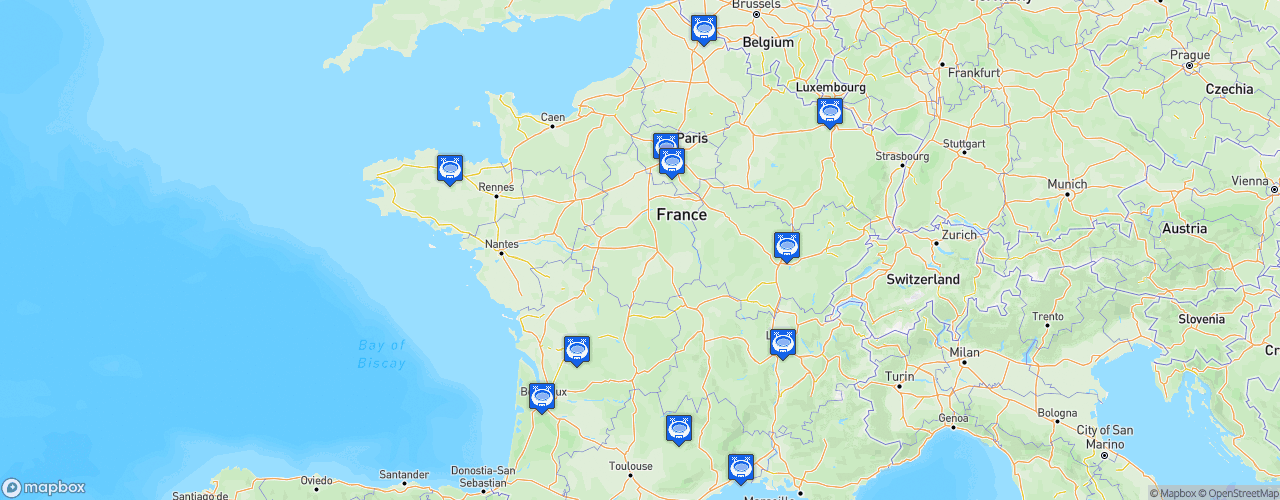 Static Map of FFF D1 Arkema - Saison 2018-2019