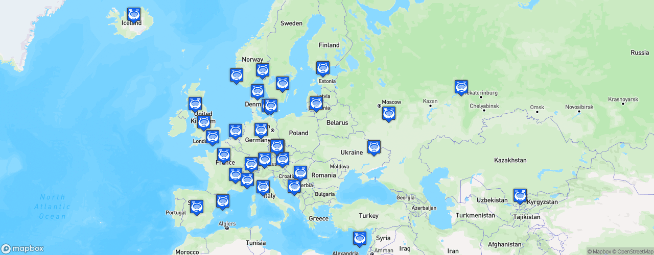 Static Map of UEFA Women's Champions League - Phase finale 2018-2019