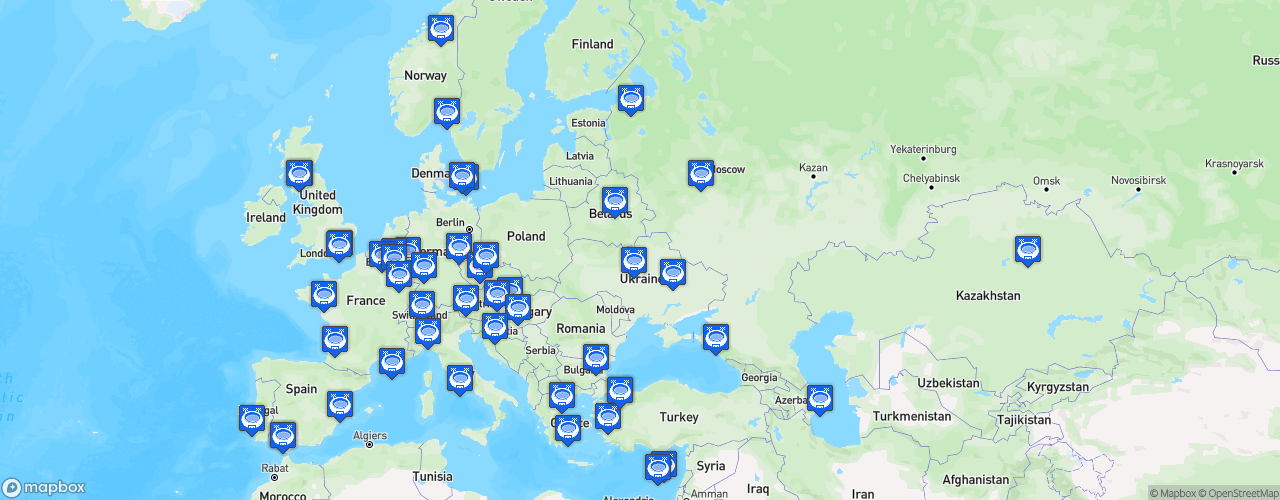 Static Map of UEFA Europa League - Phase de groupe 2018-2019