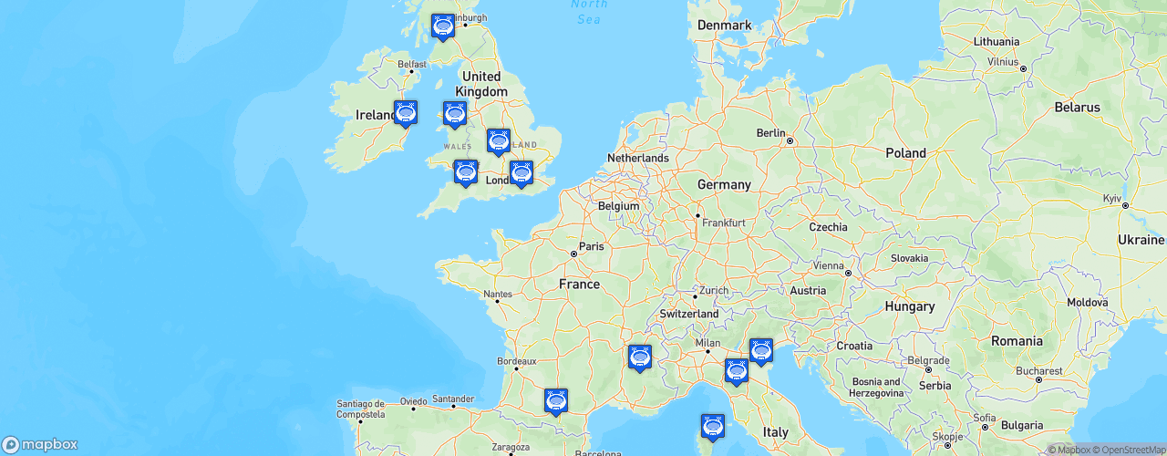 Static Map of Tournoi des Six Nations Féminine - Saison 2018 - NatWest Six Nations