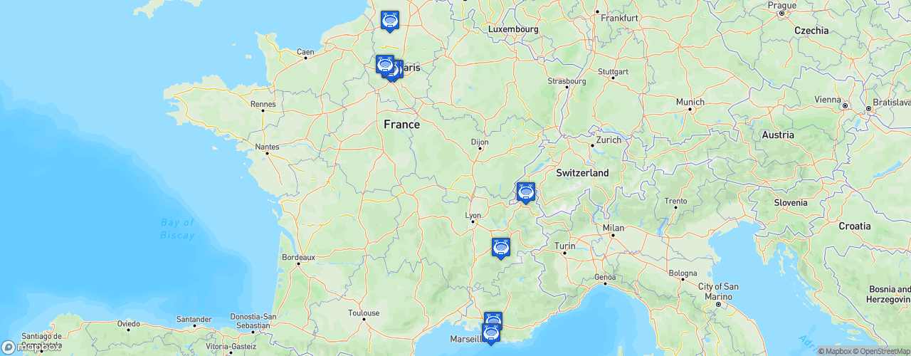 Static Map of FFFA D1 Elite - Saison 2019