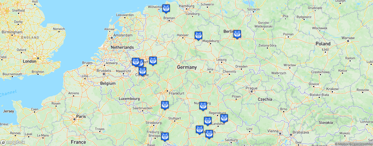 Static Map of Deutsche Eishockey Liga - Saison 2018-2019