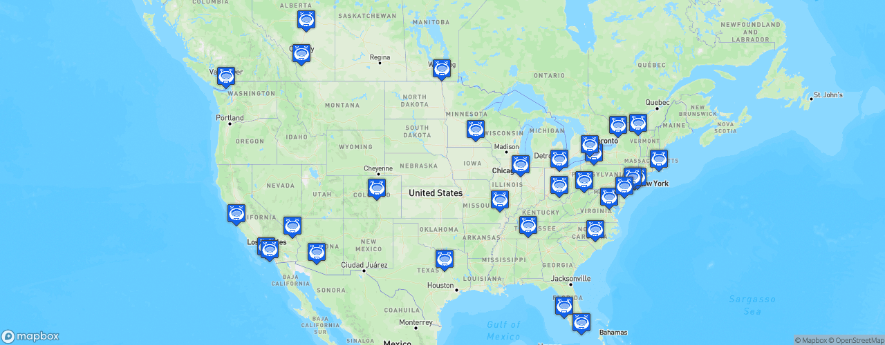 Static Map of National Hockey League - Saison 2018-2019