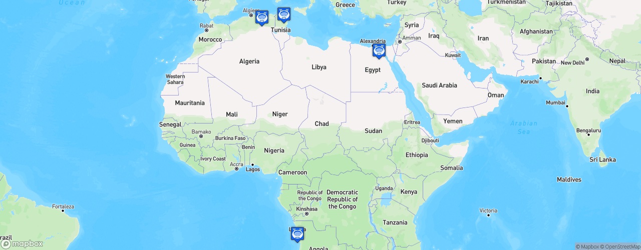 Static Map of Ligue des Champions de la CAF - Total - Demi-finales 2018