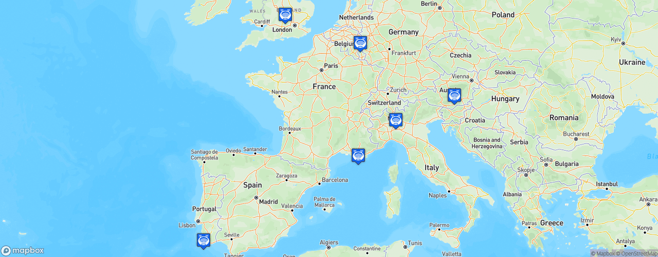 Static Map of European Le Mans Series - Saison 2018