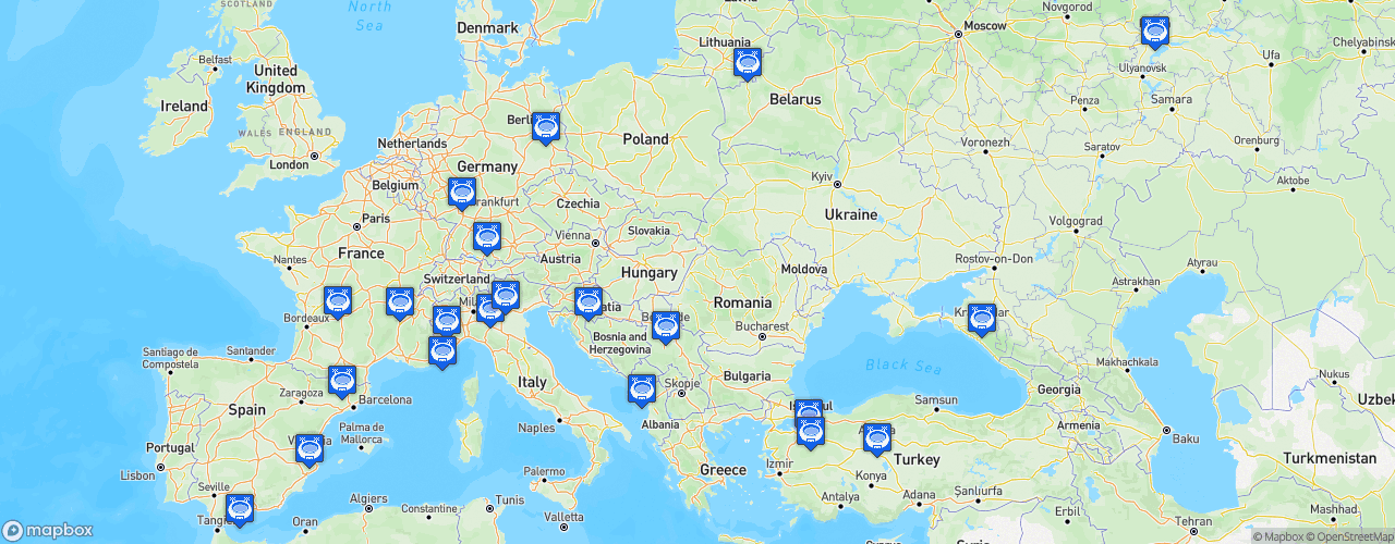 Static Map of EuroCup Basketball - Saison 2018-2019 - 7Days EuroCup