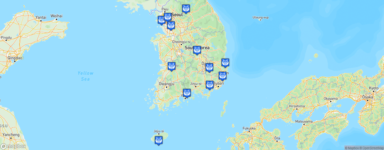 Static Map of K League 1 - Saison 2018