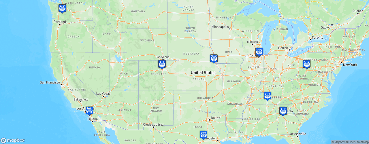 Static Map of Extreme Football League - Saison 2019