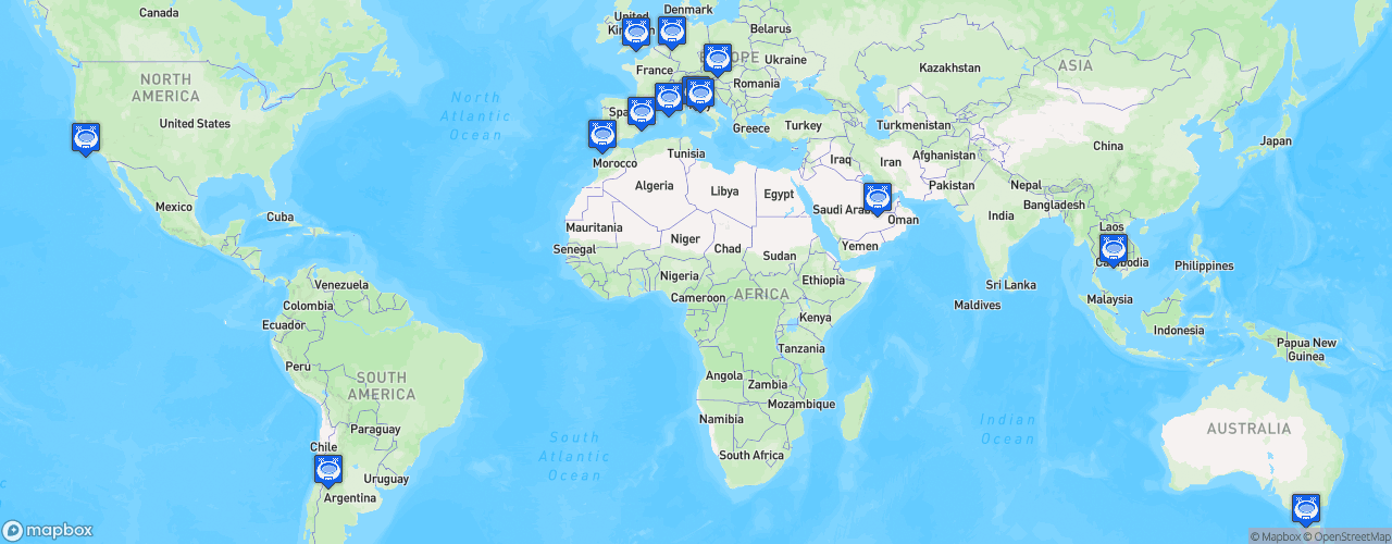 Static Map of Superbike World Championship - Saison 2019