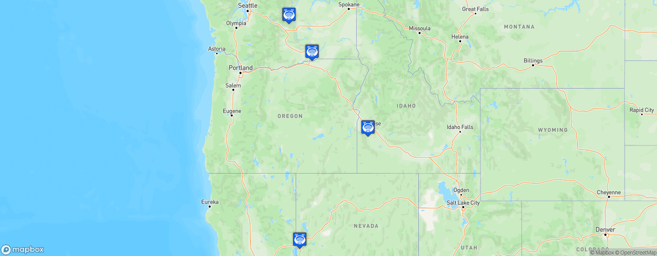 Static Map of American West Football Conference - Saison 2019