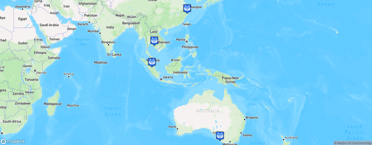 Static Map of Asian Le Mans Series - Saison 2019-2020