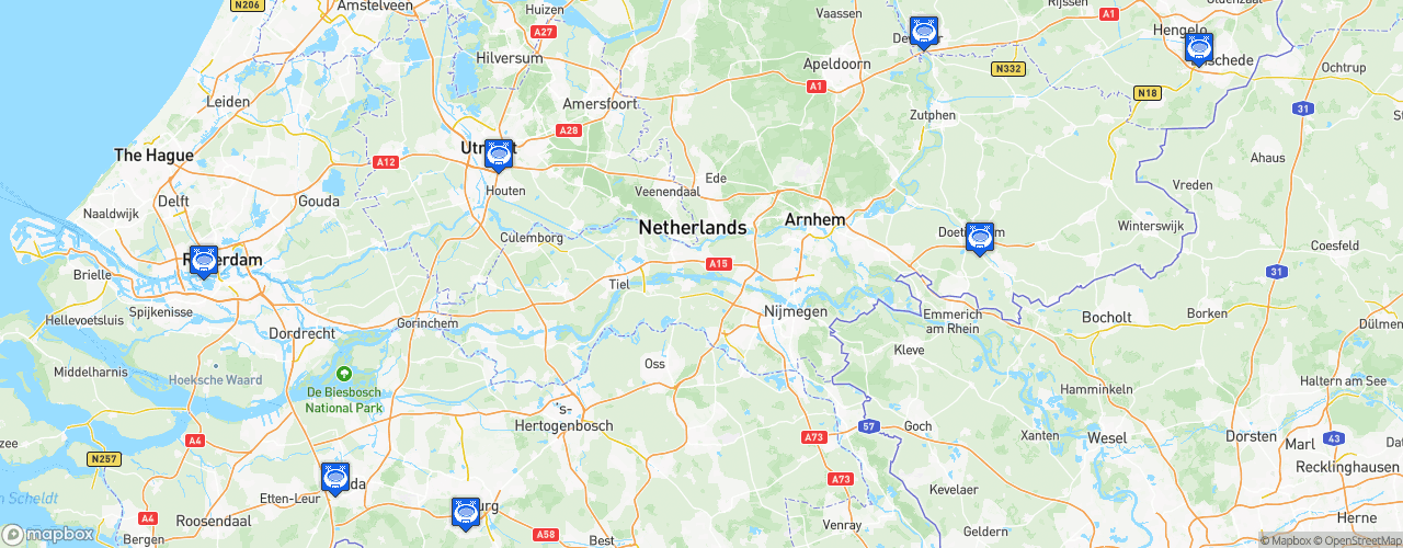 Static Map of UEFA Women's EURO 2017