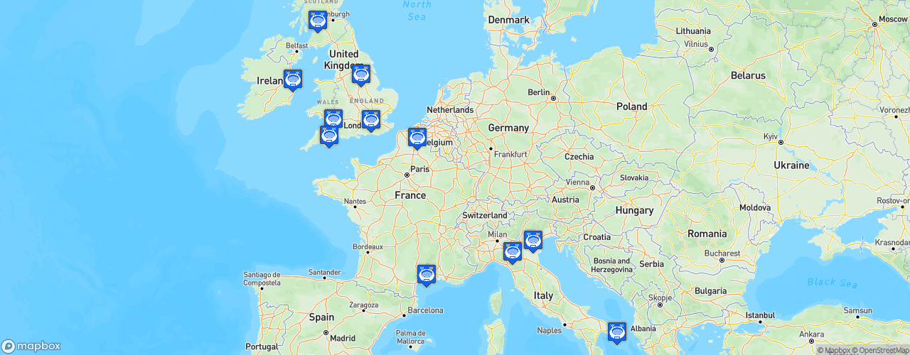 Static Map of Tournoi des Six Nations Féminine - Saison 2019