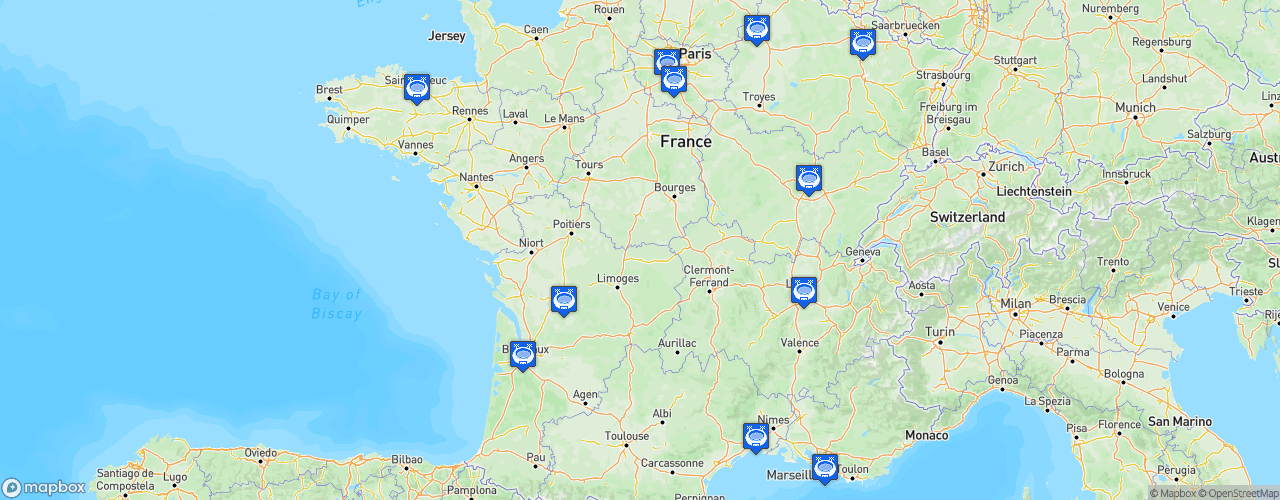 Static Map of FFF D1 Arkema - Saison 2019-2020 - Arkema