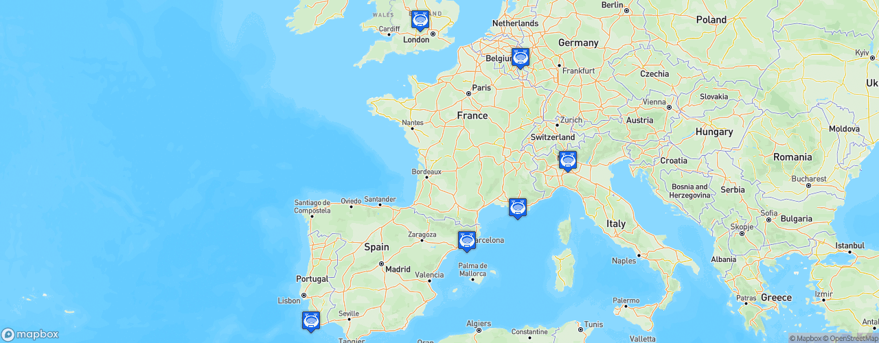 Static Map of European Le Mans Series - Saison 2019