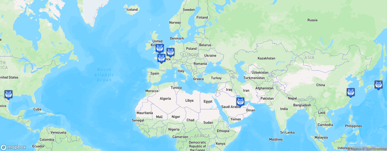 Static Map of FIA World Endurance Championship - Saison 2019-2020