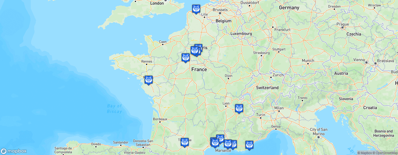 Static Map of LNH Starligue - Saison 2019-2020