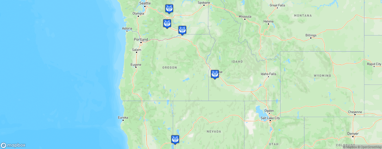 Static Map of American West Football Conference - Saison 2020