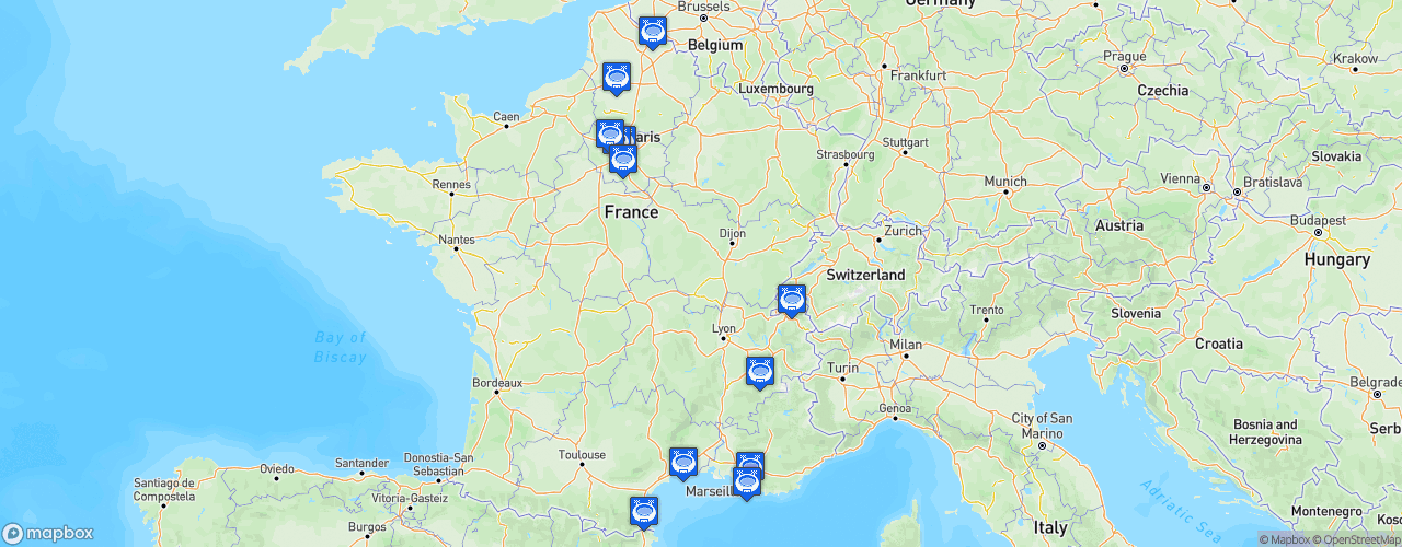 Static Map of FFFA D1 Elite - Saison 2020