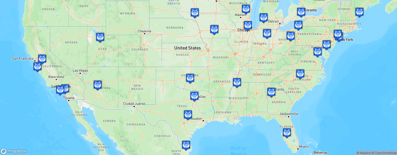 Static Map of NBA G League - Saison 2019-2020