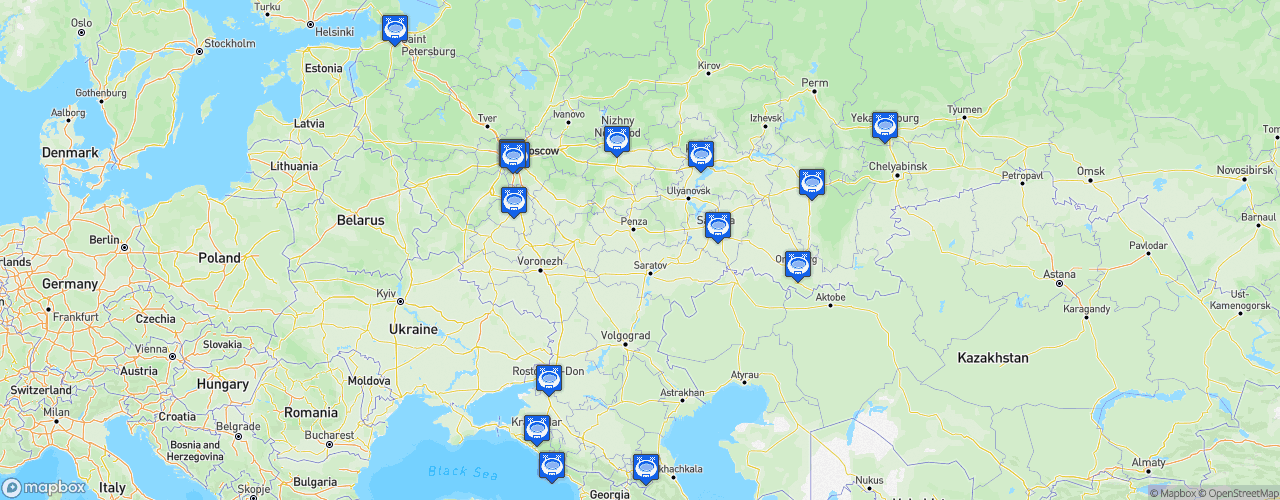 Static Map of Russian Premier Liga - Saison 2019-2020