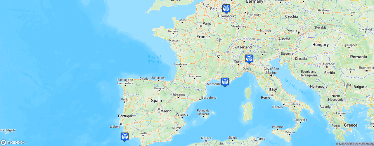 Static Map of European Le Mans Series - Saison 2020