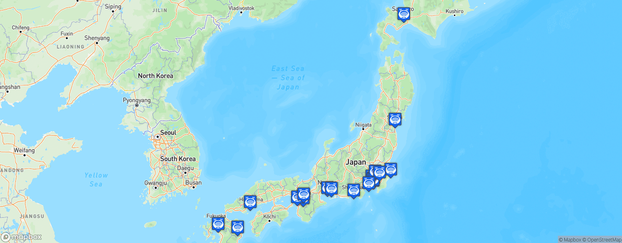 Static Map of J-League - Saison 2020 - Meiji Yasuda J1 League