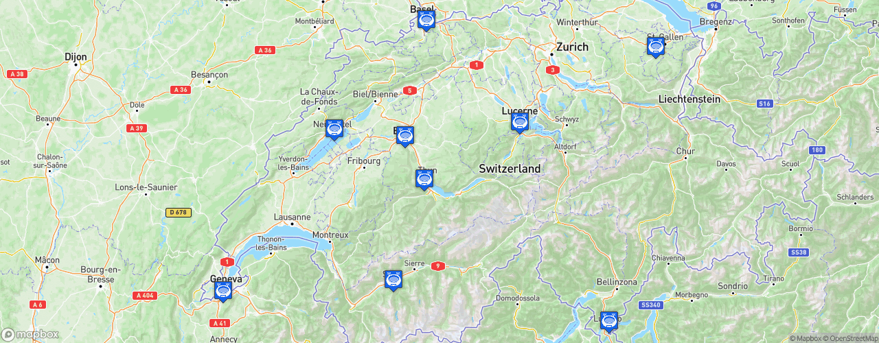 Static Map of Credit Suisse Super League - Saison 2019-2020