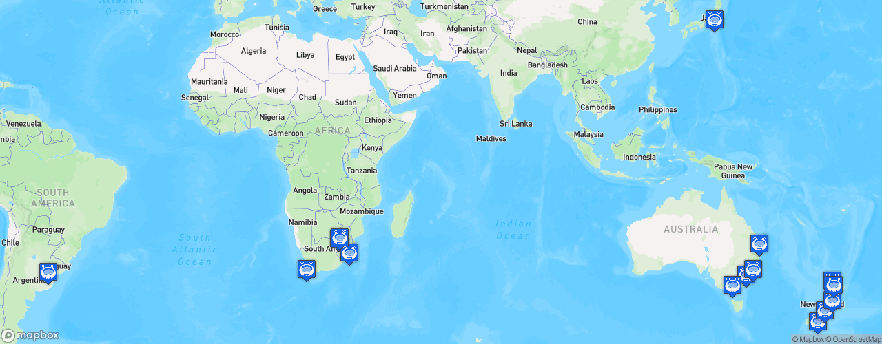 Static Map of Super Rugby - Saison 2020