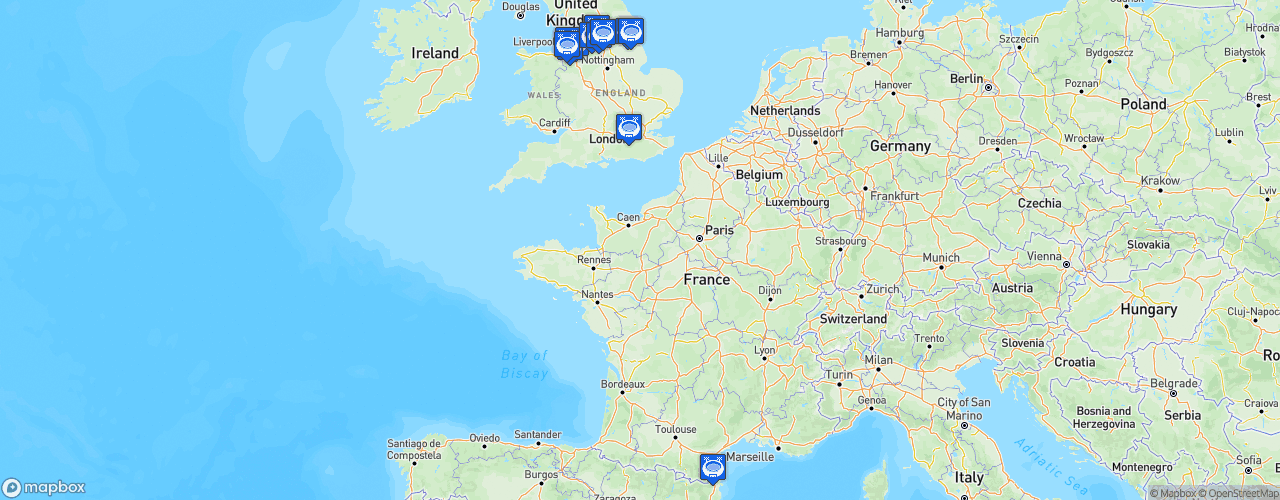 Static Map of Super League - Saison 2019 - Betfred Super League XXIV