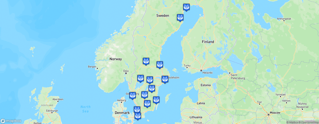 Static Map of Svenska hockeyligan - Saison 2019-2020