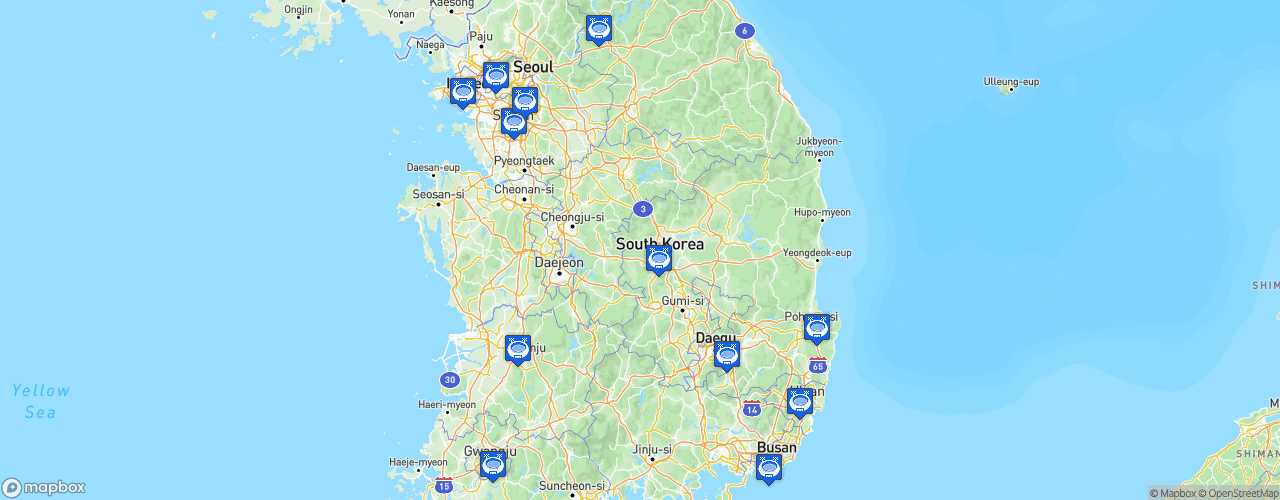 Static Map of K League 1 - Saison 2020