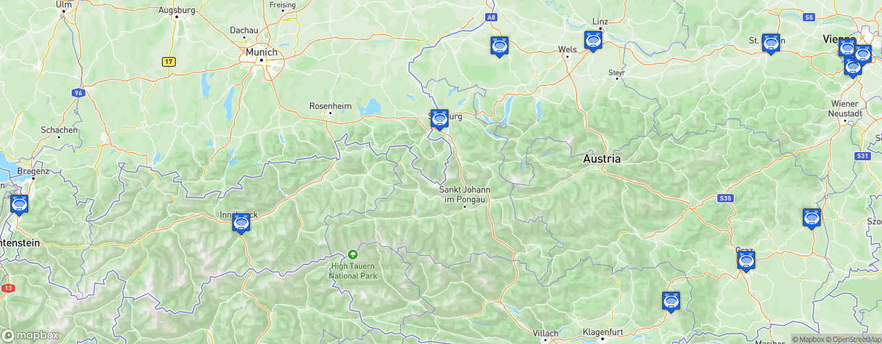 Static Map of Bundesliga.at - Saison 2020-2021 - Tipico Bundesliga