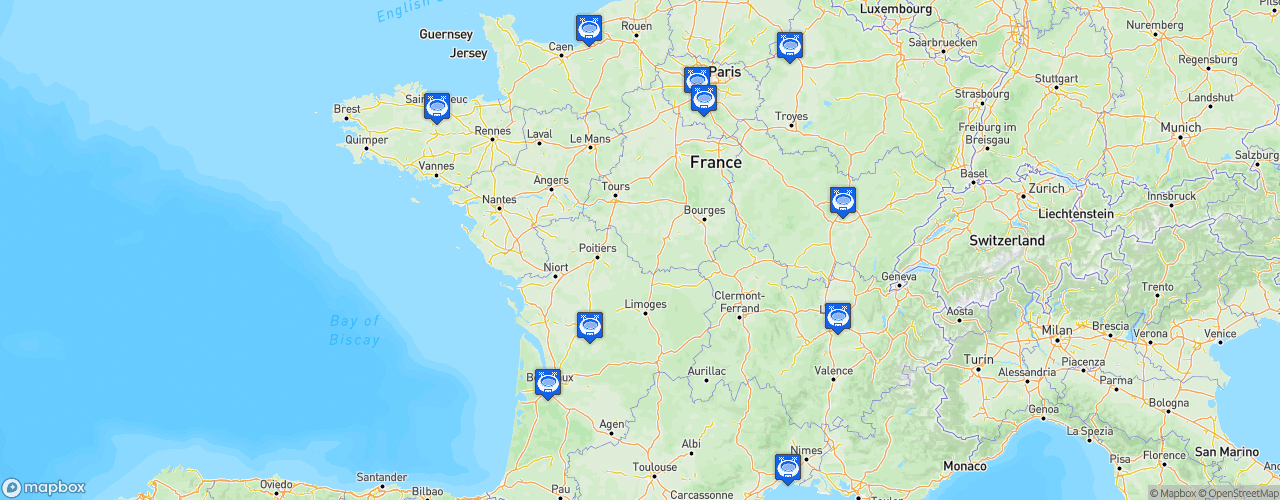 Static Map of FFF D1 Arkema - Saison 2020-2021 - Arkema