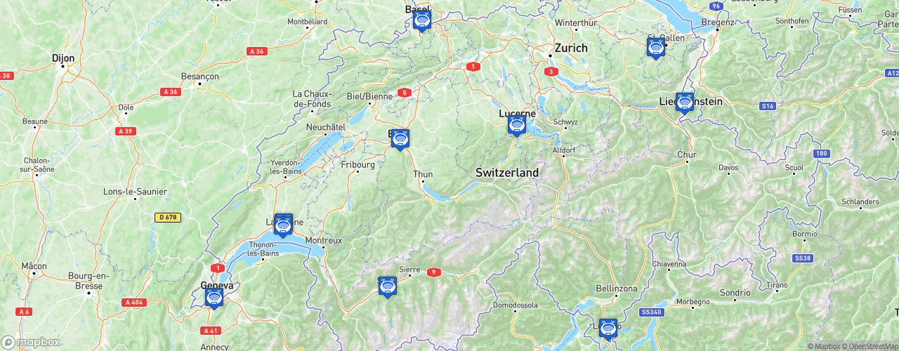 Static Map of Credit Suisse Super League - Saison 2020-2021